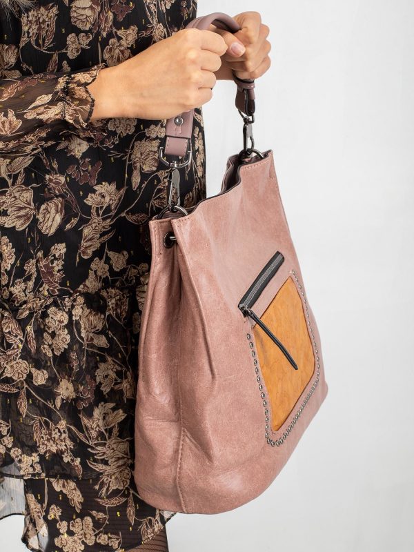 Dirty pink eco leather handbag