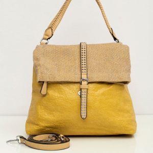 Yellow soft eco leather bag