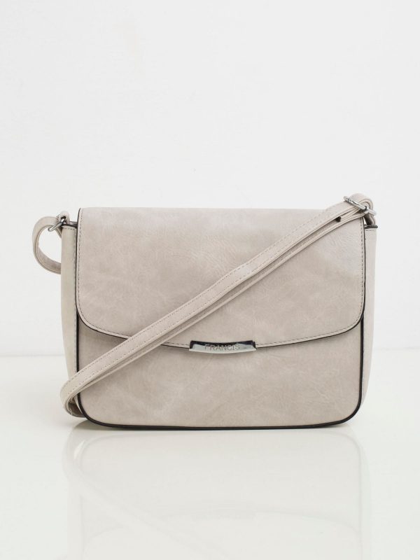 Light gray faux leather mailbag