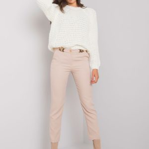 Beige Elegant Beverley Trousers