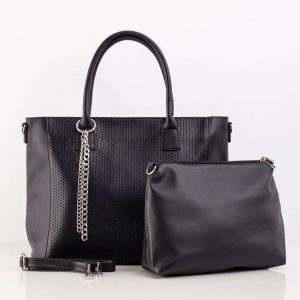 Black openwork bag