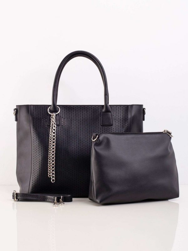 Black openwork bag