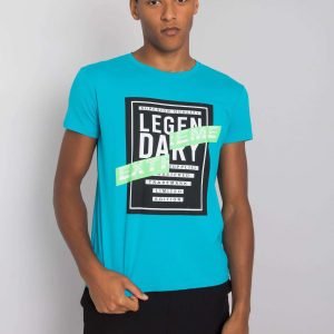 Turquoise Men's T-Shirt with Merrick Print