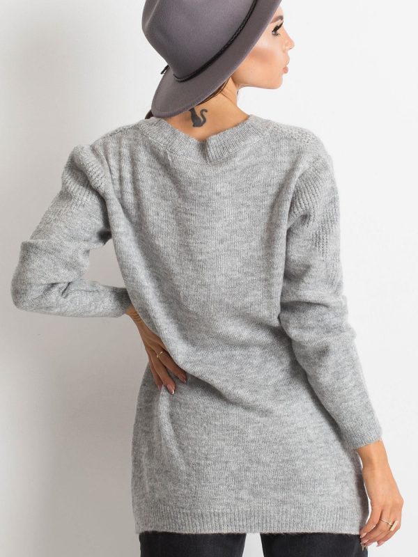 RUE PARIS Gray Believe sweater