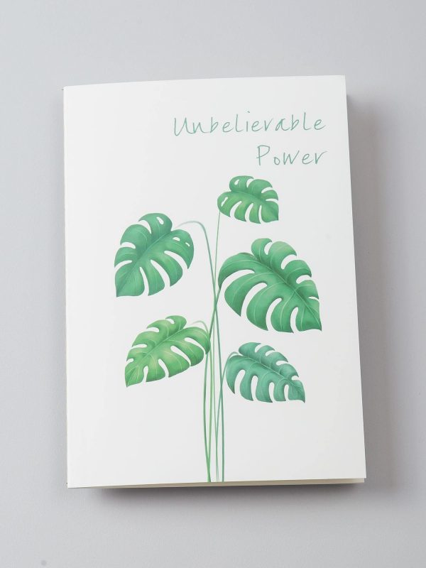 White notebook with vegetable motif