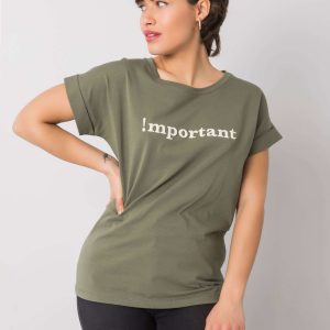 Khaki t-shirt with the inscription Saniyah