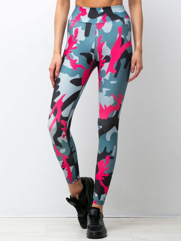 Grey Pink Camuflage Leggings