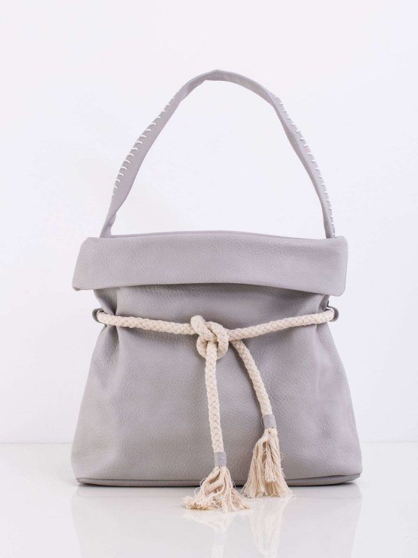 Grey bag with binding