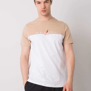 Beige and white T-shirt for men Morris LIWALI