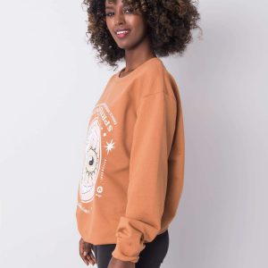 Light brown sweatshirt with print by Trisha