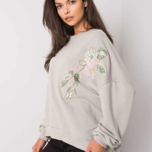 Grey sweatshirt with Nour applique