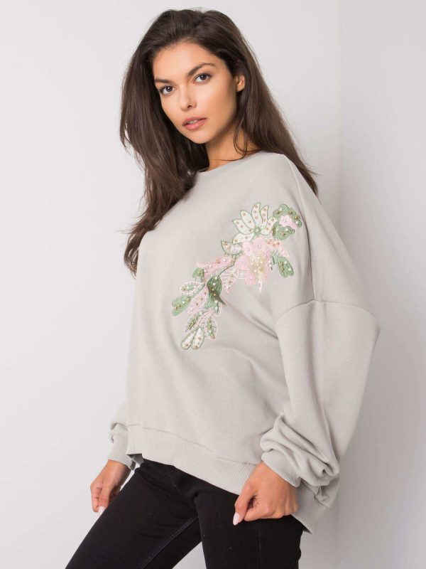 Grey sweatshirt with Nour applique