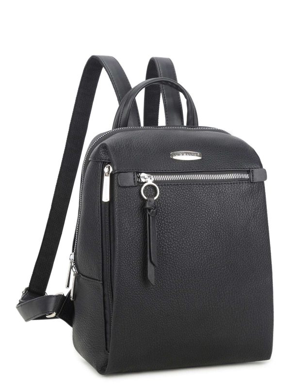 LUIGISANTO black eco leather backpack