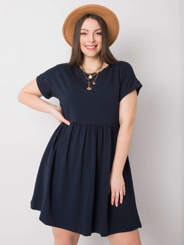 Navy Blue Plus Size Molly Cotton Mini Dress