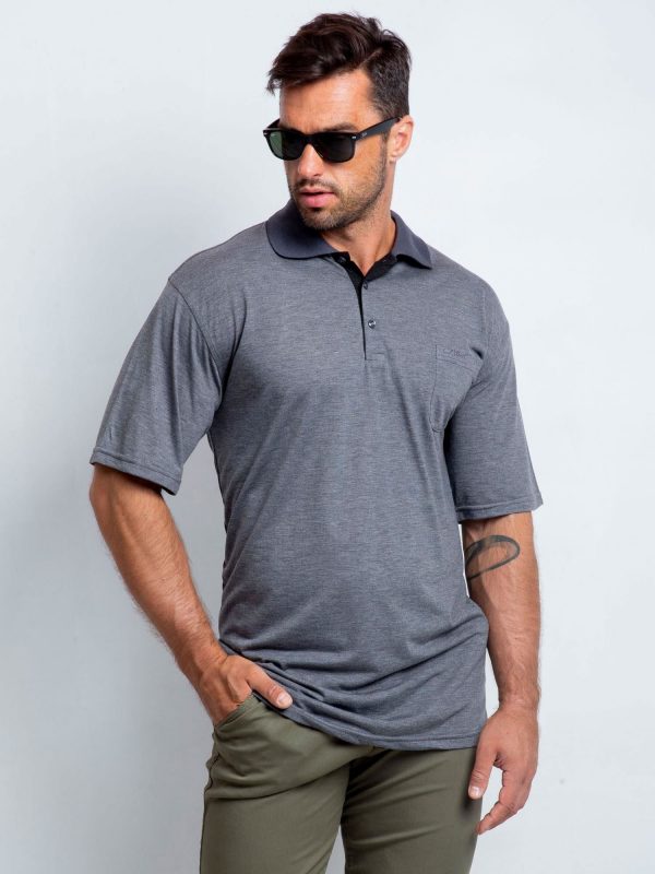 Men's Grey Plus Size Deemed Polo Shirt