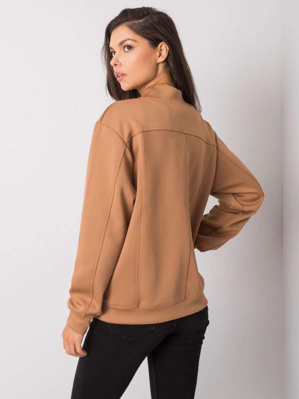 Camel bomber sweatshirt with Lanecia pockets