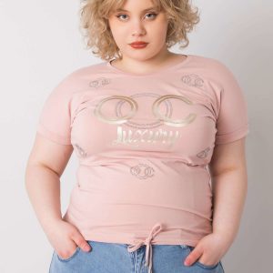 Dirty pink plus size blouse with Kelley applique