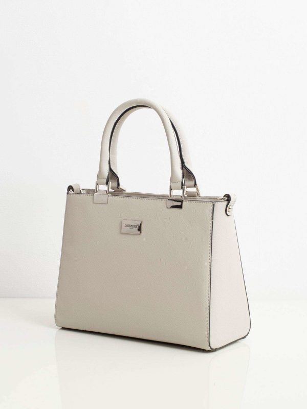 Grey saffiano handbag