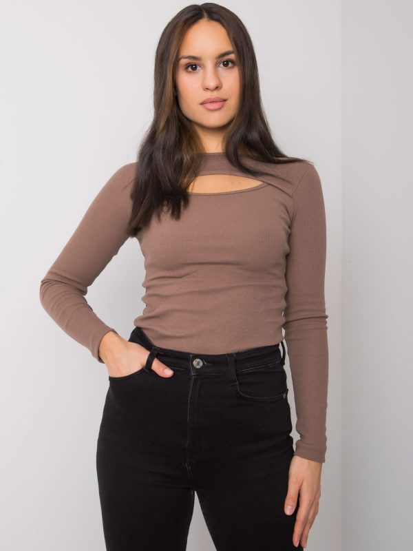 Brown blouse with cutout Jonnelle RUE PARIS