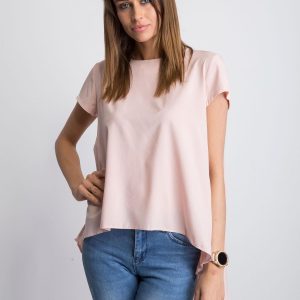 Blouse with longer back dirty pink