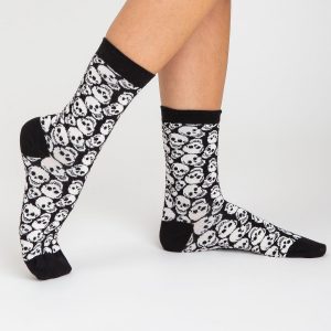 Black Women's Skull Socks