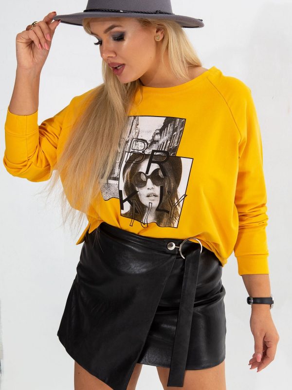 Dark yellow plus size sweatshirt Stargaze