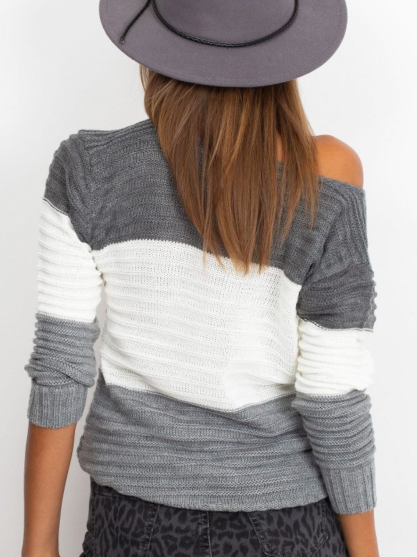 Grey-cream women's sweater