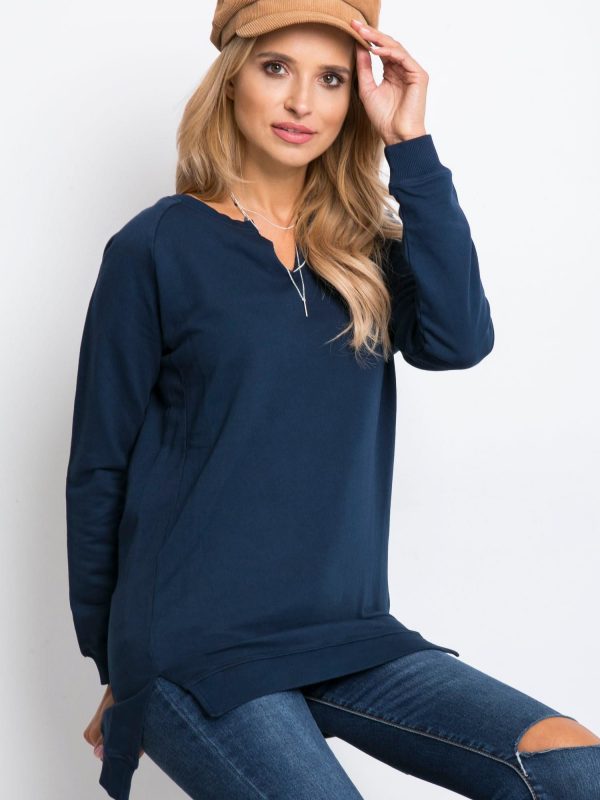 RUE PARIS Navy Blue Sweatshirt Saturday