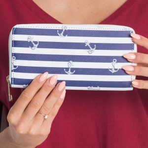 Navy blue and white women's wallet