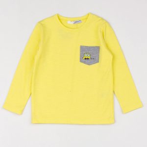 Yellow children's blouse with pocket