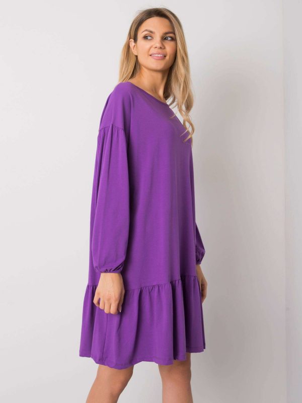 Dark purple dress with flounce Shadia