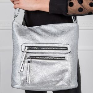 Silver Women's Shoulder Bag