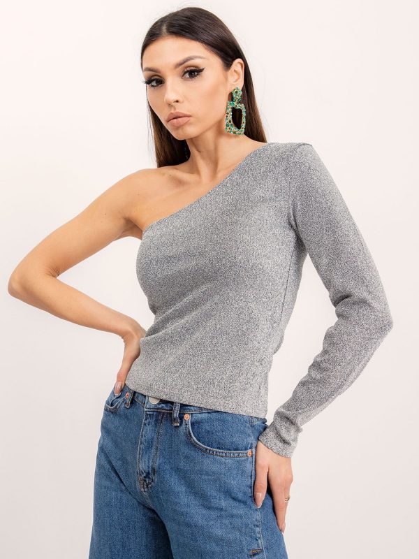 BSL Silver One Shoulder Blouse