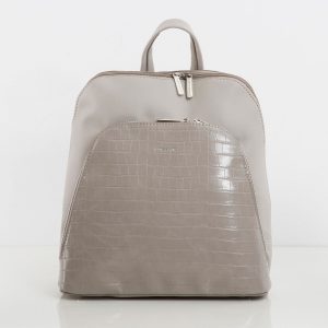 Light gray backpack with pocket