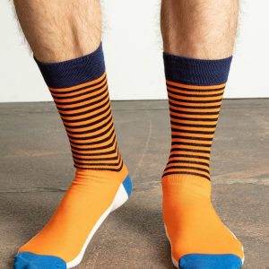 Orange Cotton Mens Socks