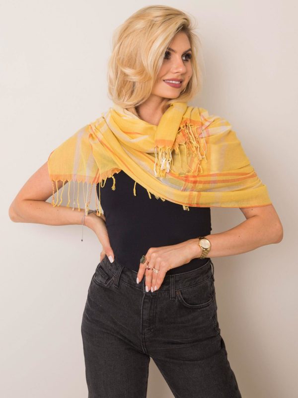 Yellow plaid sling with fringes