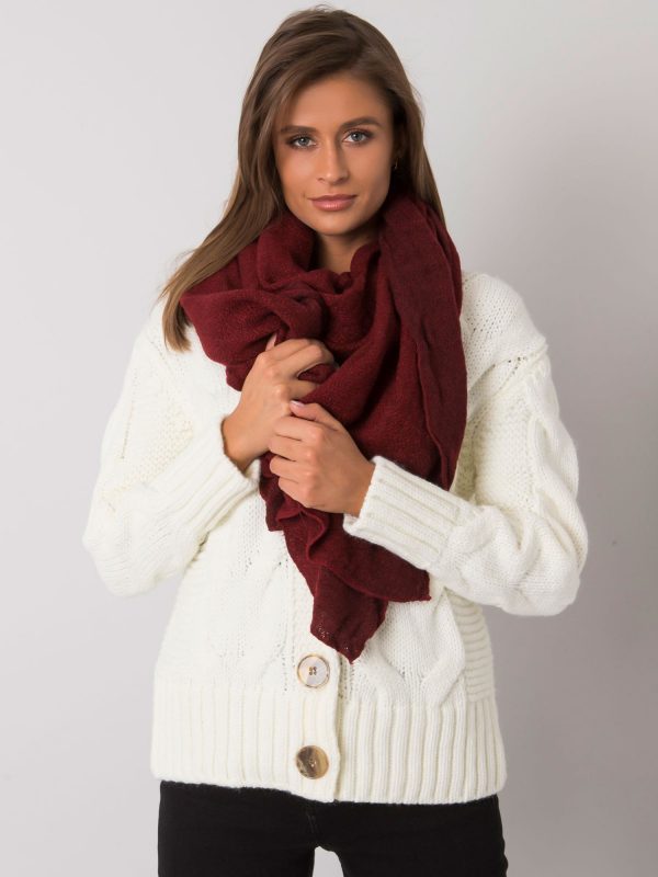 Burgundy knitted scarf