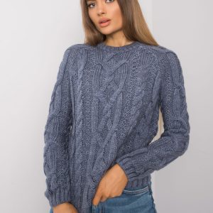 Blue sweater with braids Milford RUE PARIS