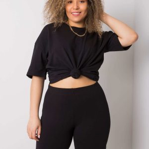 Alessia Black Plus Size Cotton Shorts