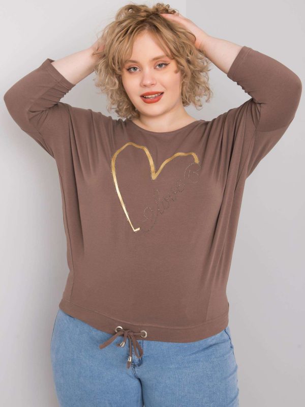 Brown plus size blouse Adah