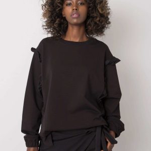 Monserrat black frills sweatshirt