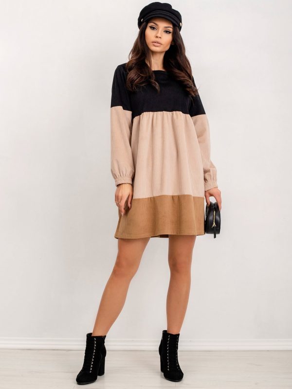 RUE PARIS Black and beige dress Selene