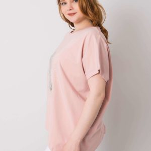 Dirty pink plus size blouse with Wilma print