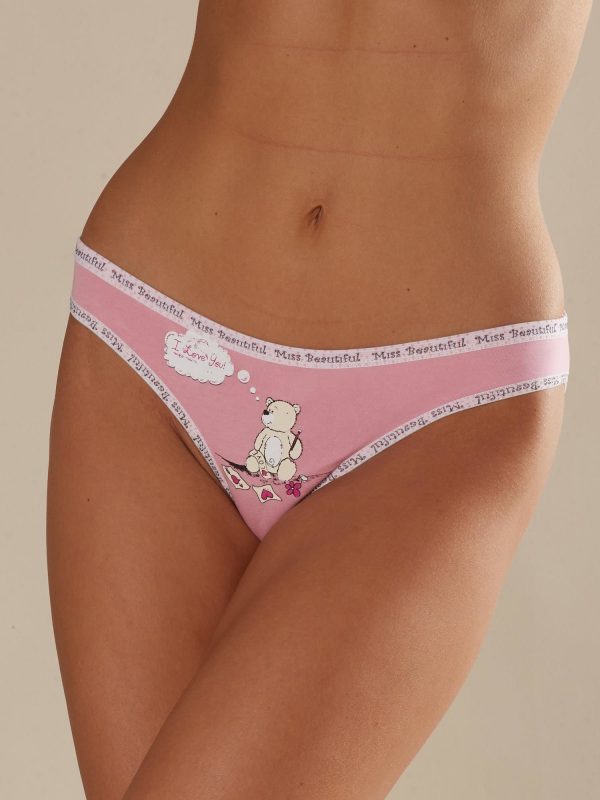 Light pink women's panties with print