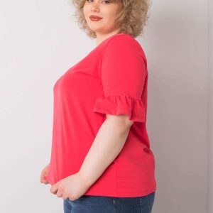 Yareli Coral Plus Size Cotton Blouse