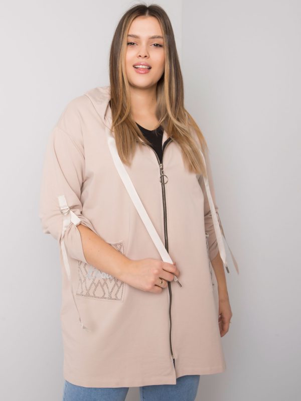 Light beige plus size zipper Zurich