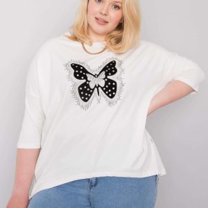 Ecru blouse with appliqués Millie