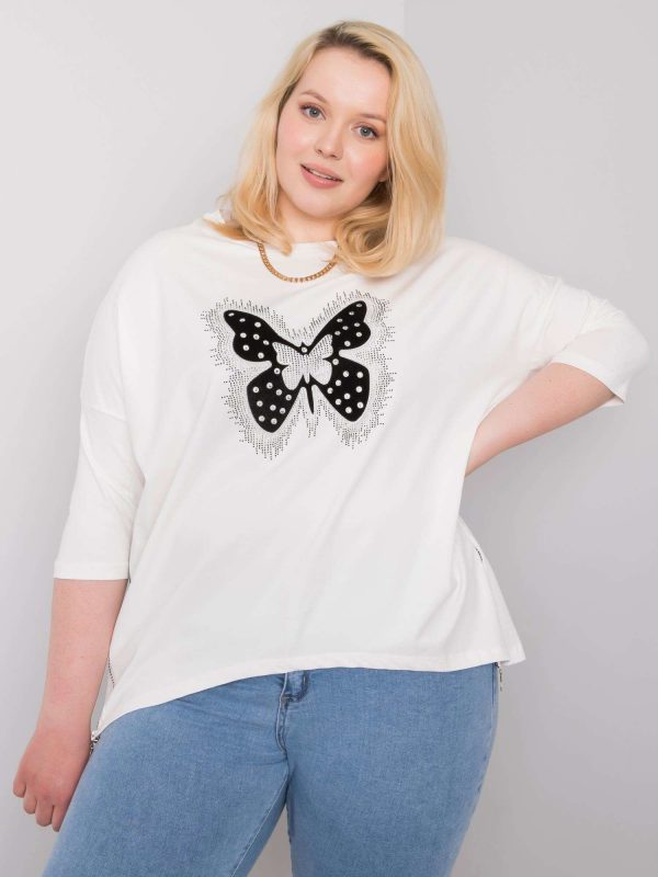 Ecru blouse with appliqués Millie