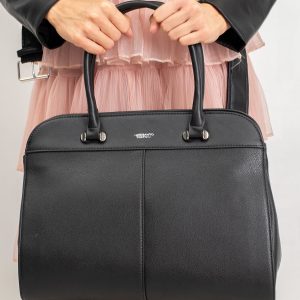 Black Shoulder Bag with Detachable Strap