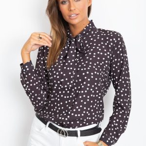 Black polka dot blouse